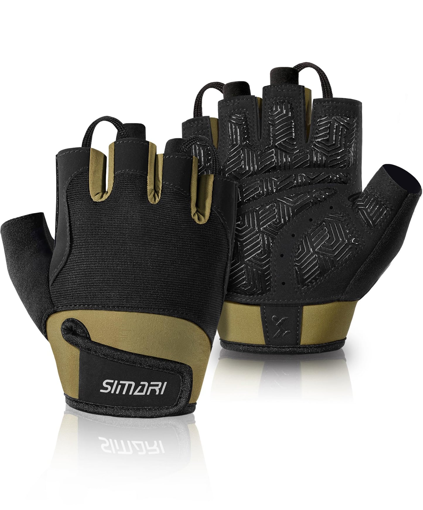 SIMARI Breathable Workout Gloves for Men & Women, Weight Lifting Gloves with Padded, Grip, Full Palm Protection, Gift for Gym Exercise, Cycling, Weightlifting Training, Fitness, Green, Size M