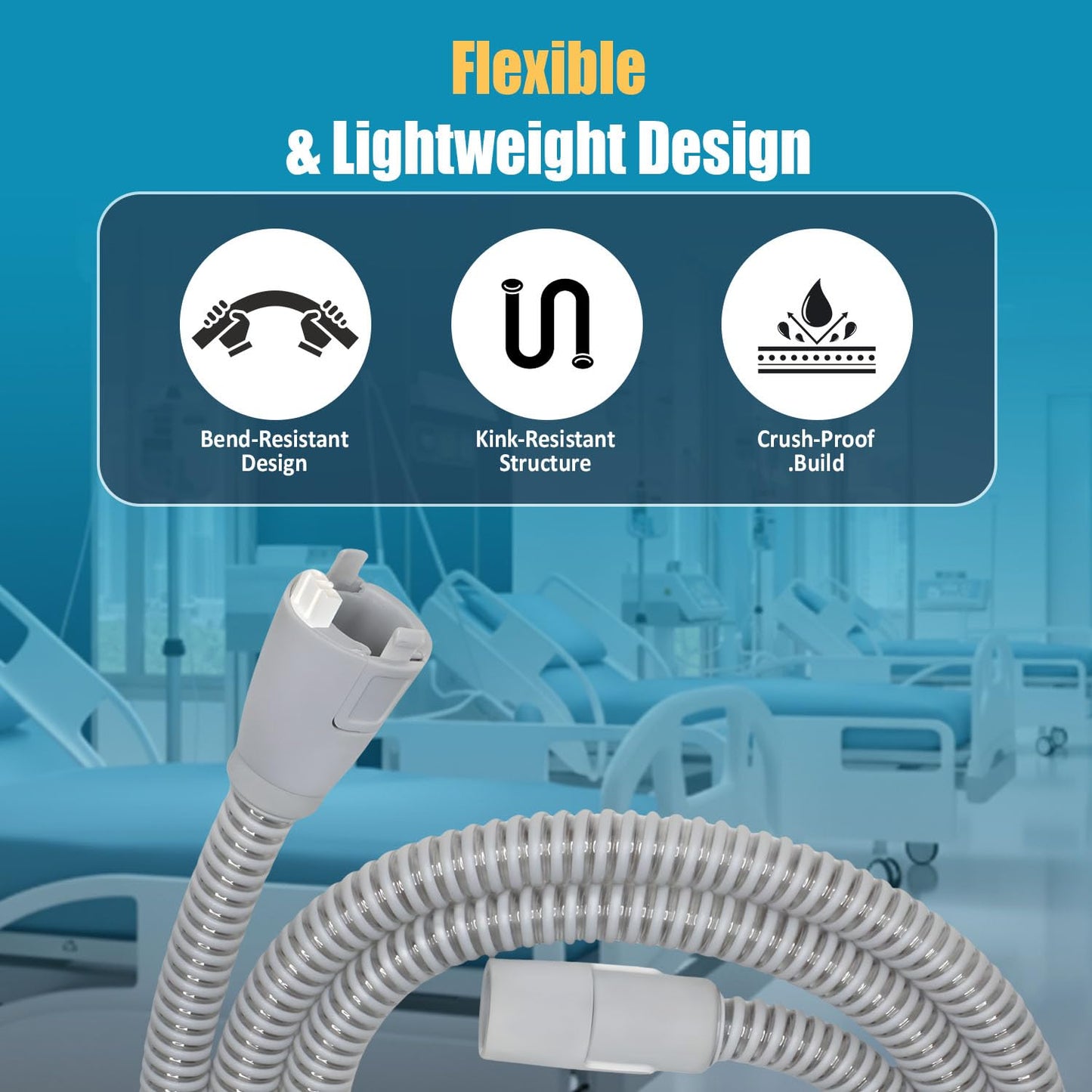 6 FT Heated Tube- Replacement Tube - Compatible with Philips Respironics DreamStation and PR System One- 15mm