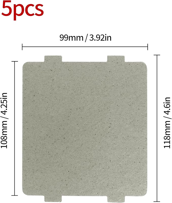 5 PCS Waveguide Cover, Universal Mica Sheet for Microwave Oven, Cut to Size, 108mmX99mm, 5 Pack