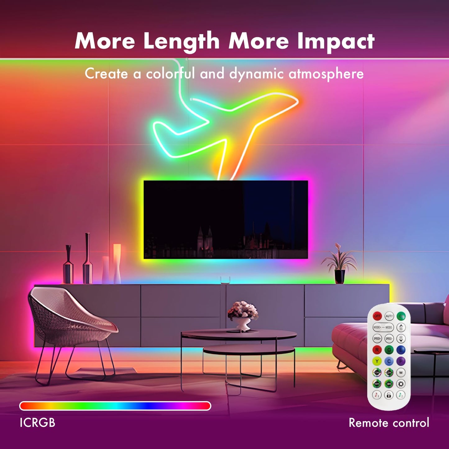 MFWW Neon Rope Lights, 66FT RGB LED Strip, App & Remote Control, IP67 Waterproof, Music Sync, Multicolor, Model TongYan612NHHC-2x10M