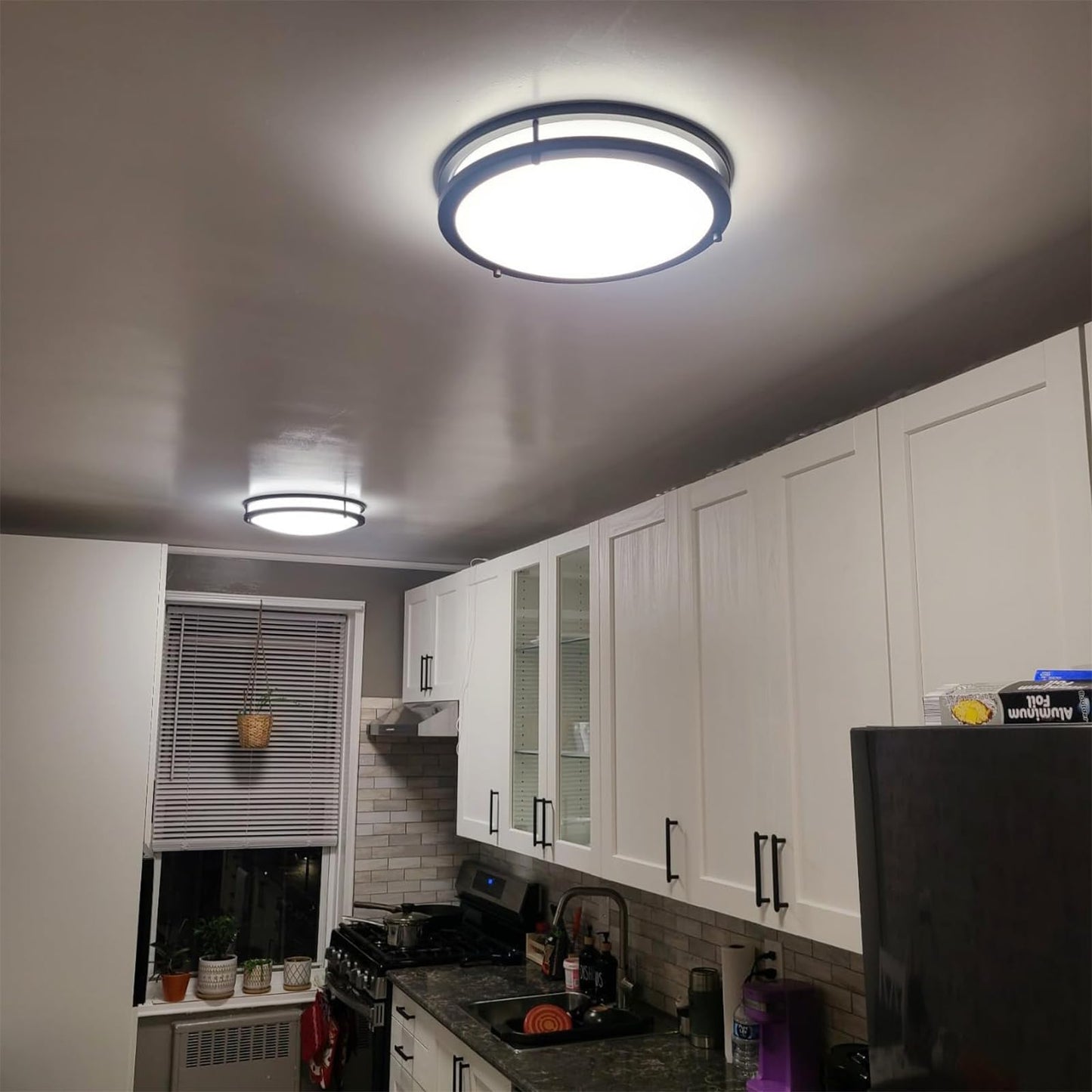 Kalium Led Ceiling Light Fixture, 16 Dimmable, Adjustable 3000K-6000K, Matte Black, Aluminum, Model Cl