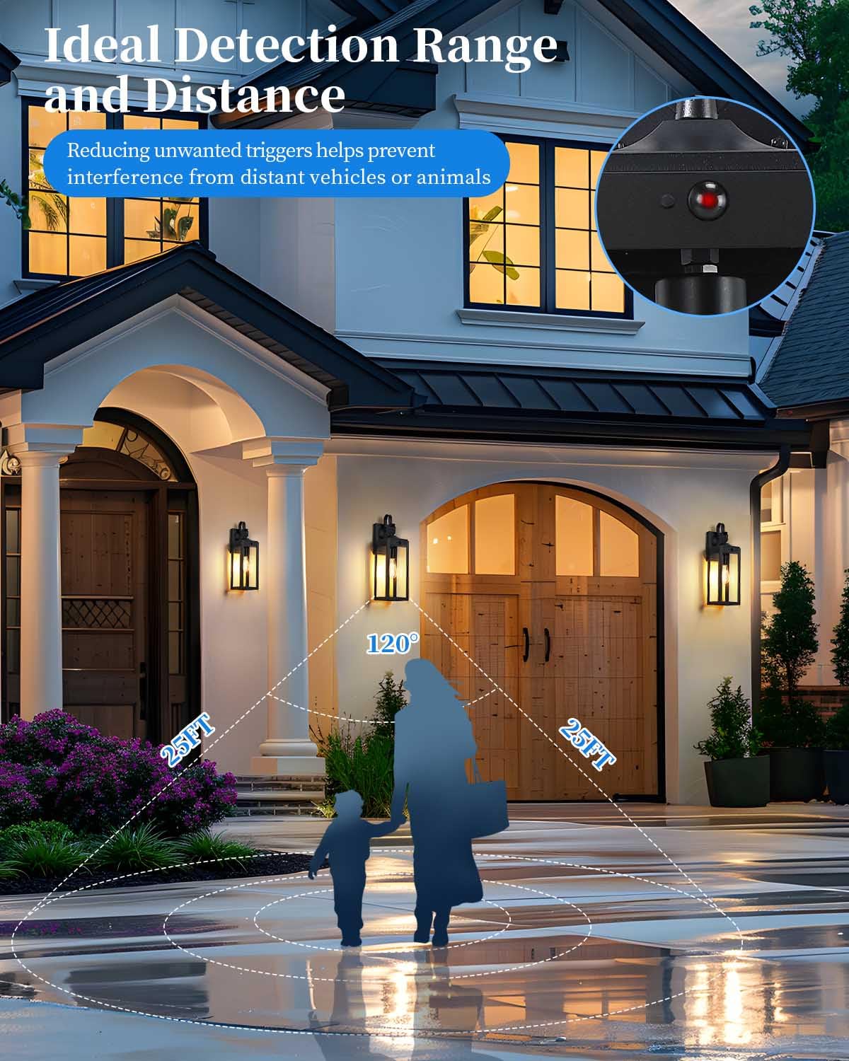 18 Large Motion Sensor Outdoor Lights 2 Packs  Dusk To Dawn Exterior Lighting Fixtures  Modern Black Outdoor Sconces Porch Light For House  Outside Farmhouse Wall Lanterns For Front Door  Garage