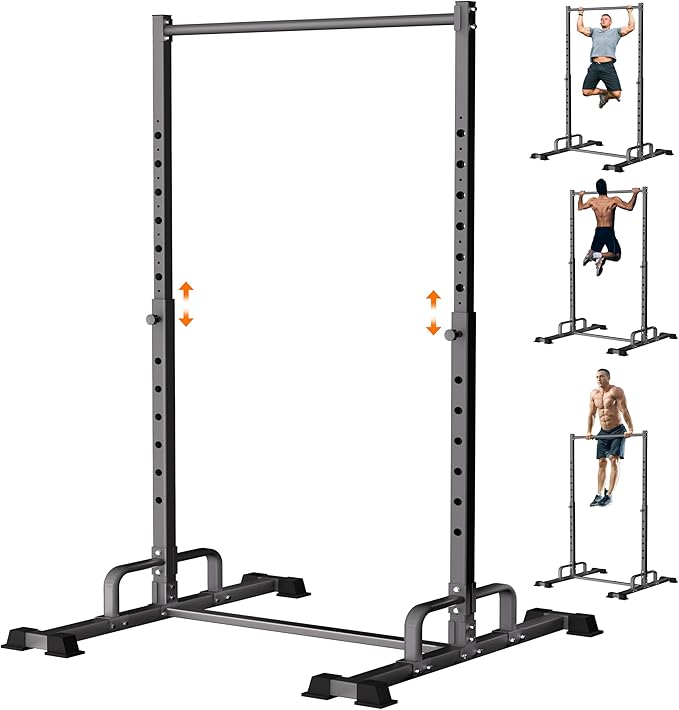HWOOUSA Pull Up Station, Adjustable Pull Up Bar Free Standing Power Racks, Multifunctional Heavy Duty Steel Pull Up Tower,...