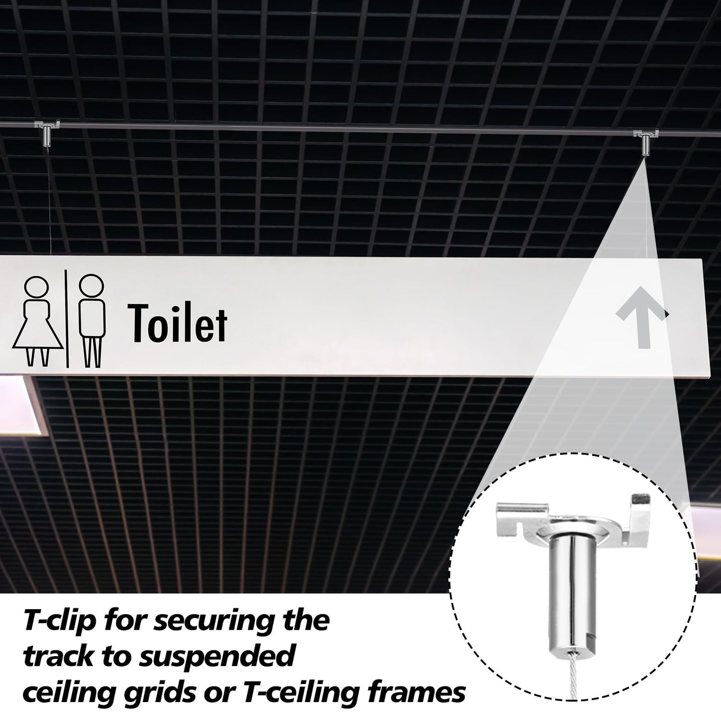 Shimeyao 10 Pcs T Bar Ceiling Clips Track Lighting Attachment 120V T Bar Grid Drop Ceiling Clip To Mount Track To Drop Grid For Systems In Chrome (Silver)