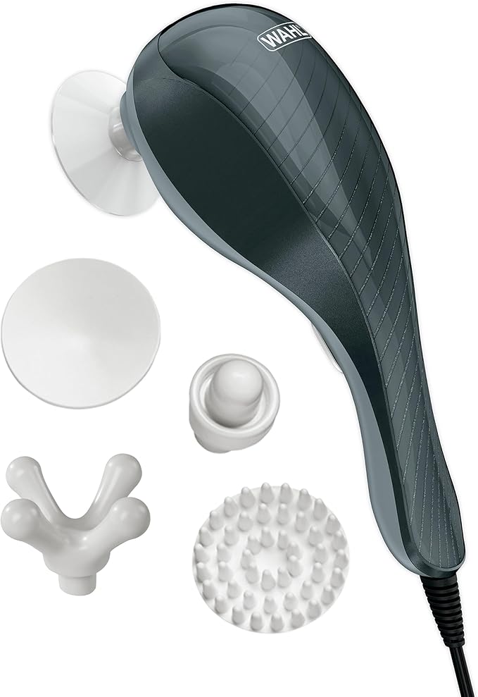 Wahl Soothing Vibration Corded Massager with 4 Attachment Heads, 2 Speed Massage Tool for Pressure & Pain Relief on The Fa...