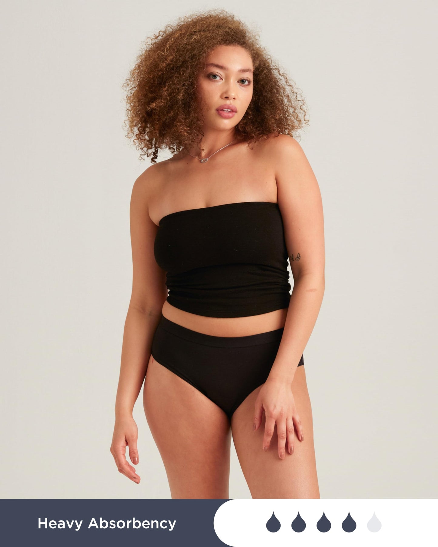 Saalt EveryWear Cotton Brief - Leakproof Period Underwear - Mid-Rise, Full Coverage Womens Underwear - Reusable & Washable - Replaces 3 Pads or 4 Tampons - Large, Volcanic Black