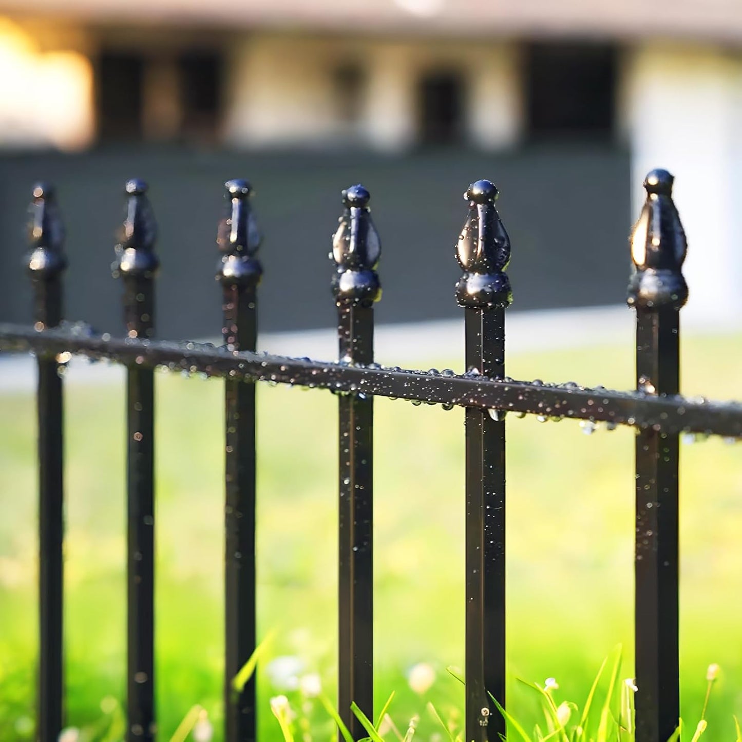 Metal Decorative Garden Fence 36" Wide x 28" High (5 Panels, Total Length 11.6 feet), Metal Border Folding Fence, Landscape Fencing Dog Fence Pet Fence for Flower Bed, Yard, Animal Barrier