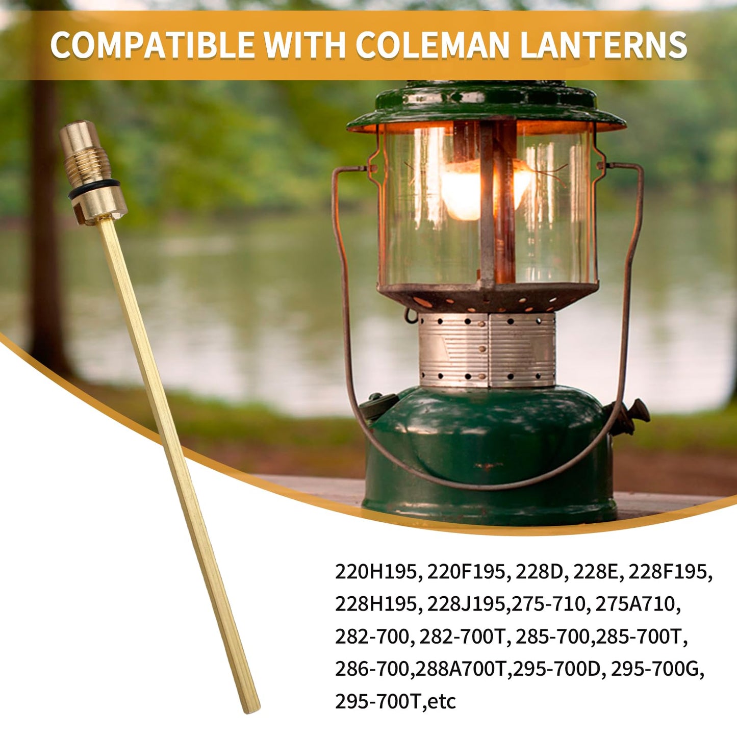 FATCANMA Check Valve & Air Stem Assembly for Coleman Gas Lanterns, Brass