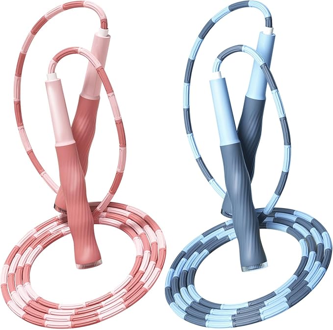 Redify Beaded Jump Rope for Kids,Tangle-Free Segmented Kids Jump Rope with Soft Anti-slip Handles,Adjustable Jumping Rope ...