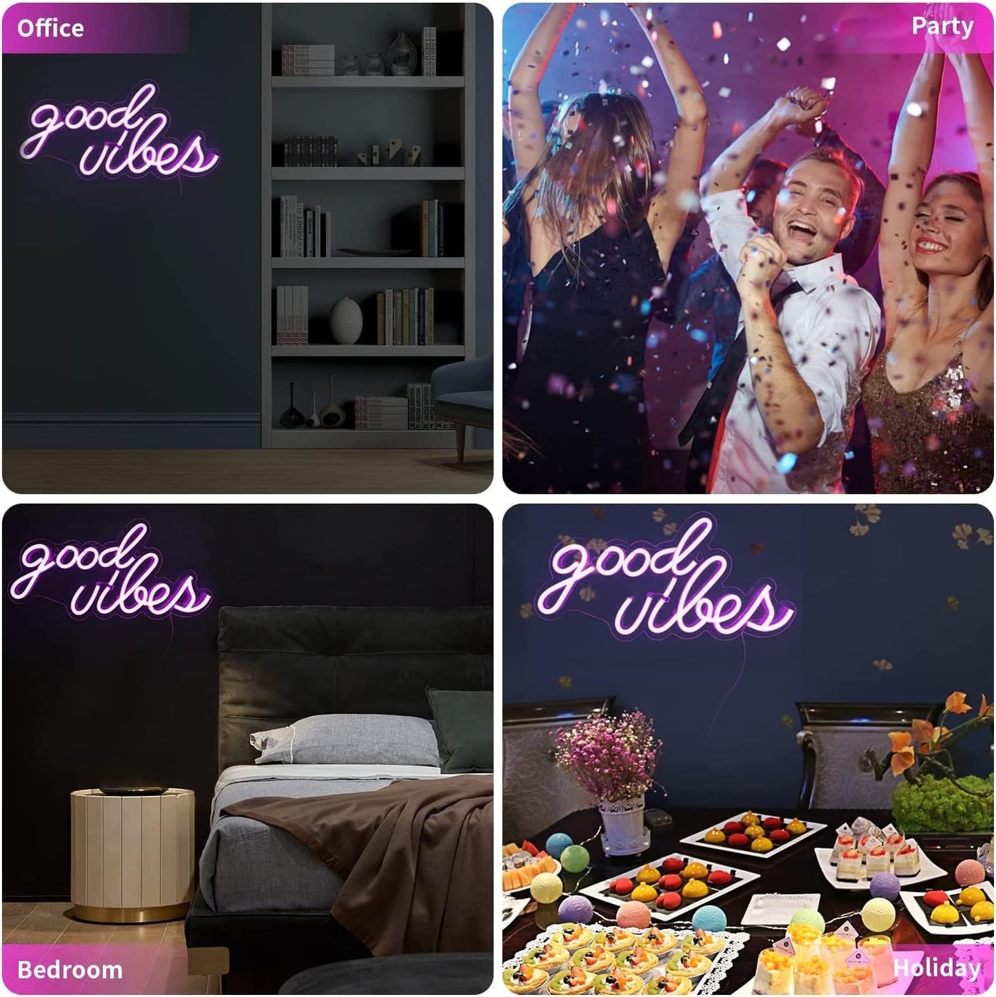 DECANIT Neon Sign for Wall Decor, USB Powered, Pink, 16.1inx 8.3inx 0.6in, Model NN-0021, Plastic & Neon Tube
