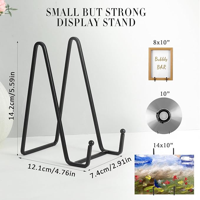 Yolev Picture Stands for Display 12 Pack 5.6 Inch Plate Stands for Display Book Plate Easel,Photo Frame ,Plaque