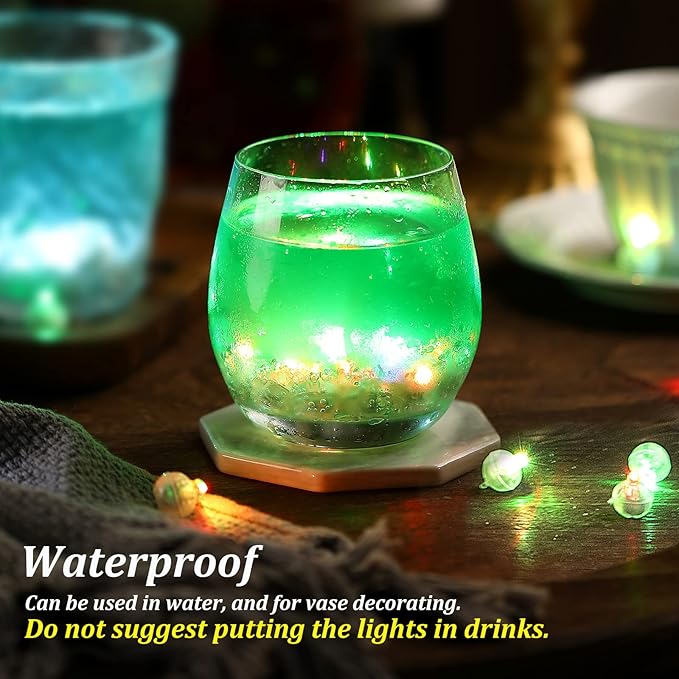 ZGWJ 100PCs Balloon Lights, Mini Round Led Ball Light up Balloons for Paper Lantern, Neon Party Lights Easter Eggs Christmas Halloween Birthday Party Wedding Decoration