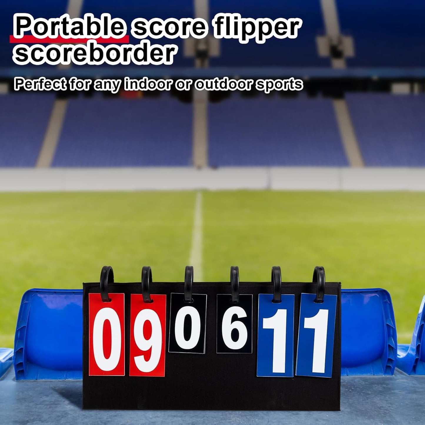 Yeaqee Portable Score Keeper with Storage Bag Flip Basketball Scoreboard Tabletop Scoreboard Flipper for Indoor Outdoor Sports Match P. E Classroom Activities Game