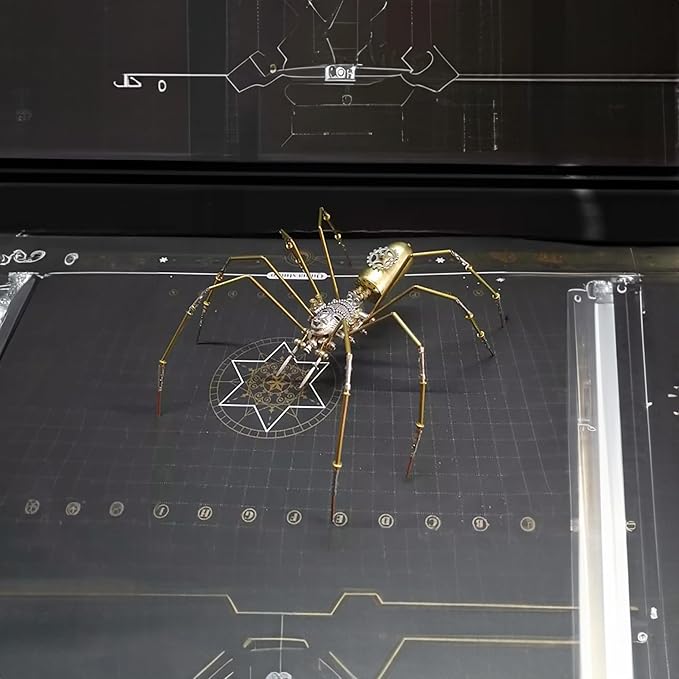 Steampunk Spider Metal Model Kit for Adults – DIY Mechanical Insect Sculpture with Brass Gear Details, 3D Retro Industrial Art Puzzle Craft for Home Office Decoration & Collectors Gift (Frons Spider)