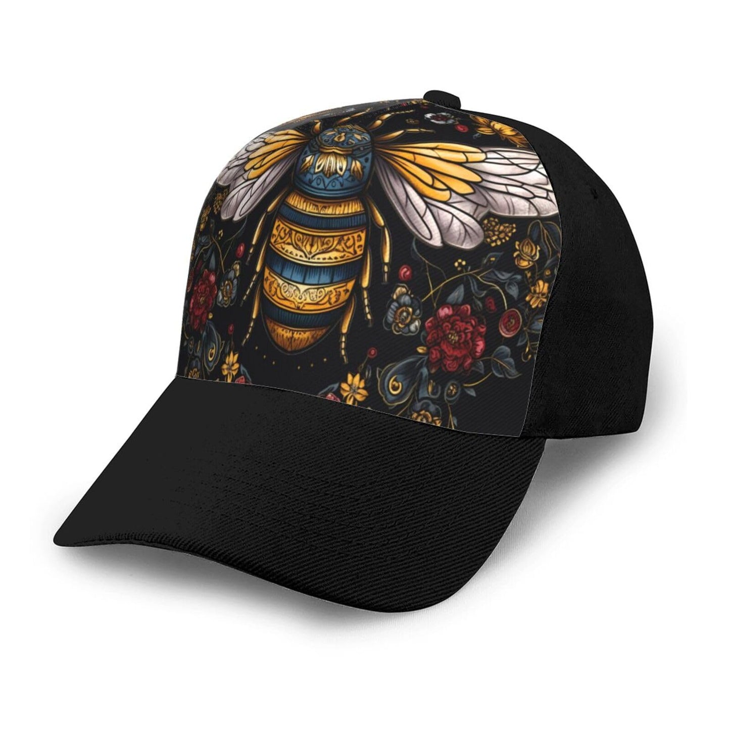 PVTIONXIE Bee with Queen 1 Baseball Cap for Men Women, Fashion Ballcap Adjustable Snapback Unisex Trucker Dad Hat