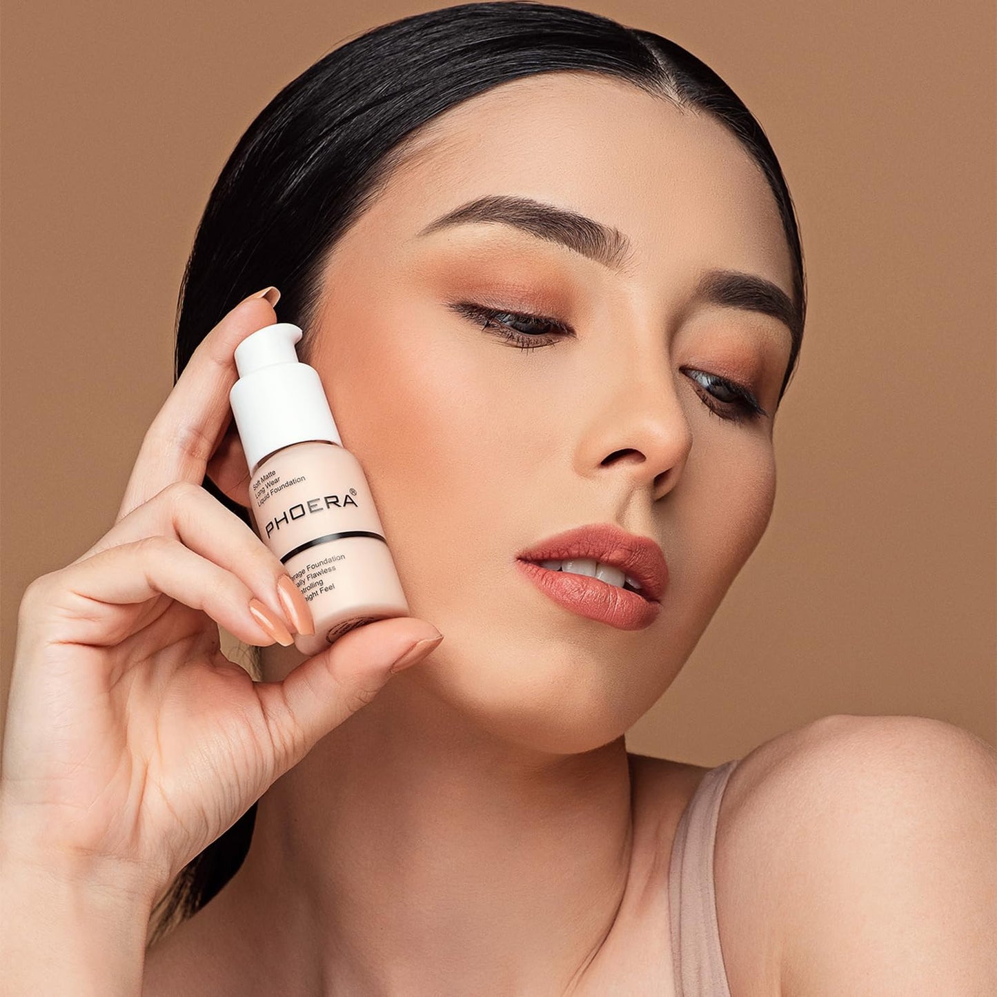 PHOERA Foundation, PHOERA Matte Liquid Foundation,PHOERA Makeup for Women, PHOERA Foundation Full Coverage Concealer, 30ml 24HR Matte Oil Control Concealer (108-Tan)