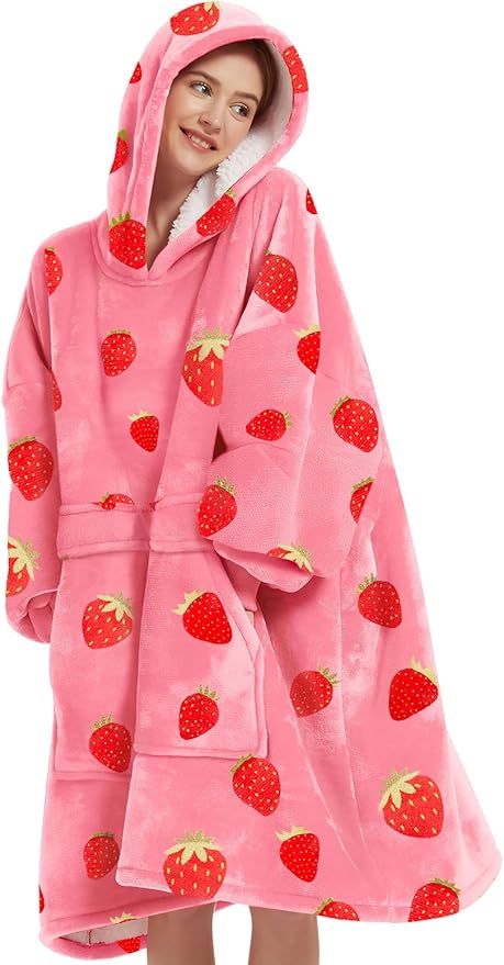 KFUBUO Wearable Blanket Hoodie for Adults Sherpa All Patterns Oversized Sweatshirt Blanket with Pockets Cute Birthday Gift...