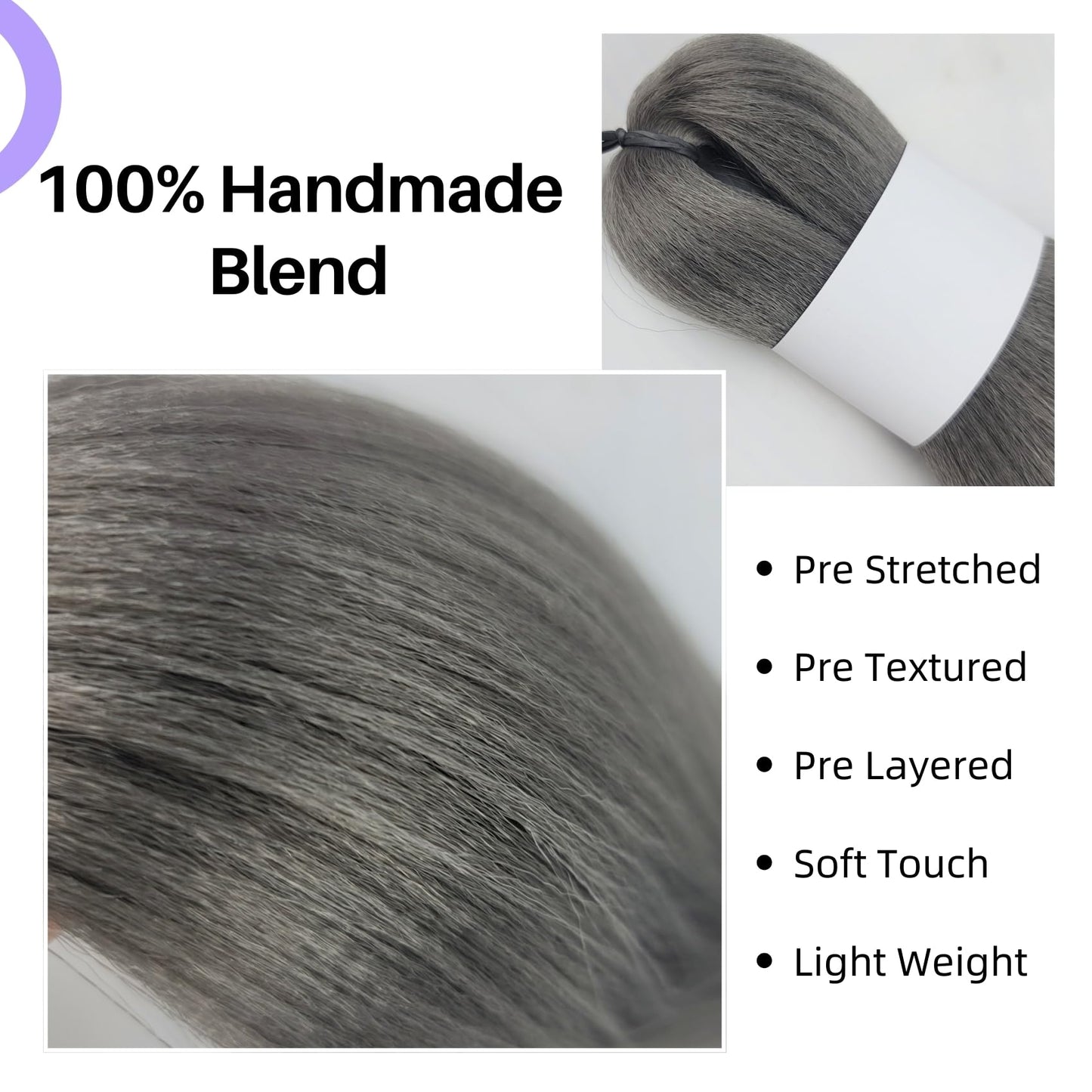 Grey Braiding Hair Pre Stretched 16 Inch Braiding Hair Short Synthetic Box Braids Hair for Braiding