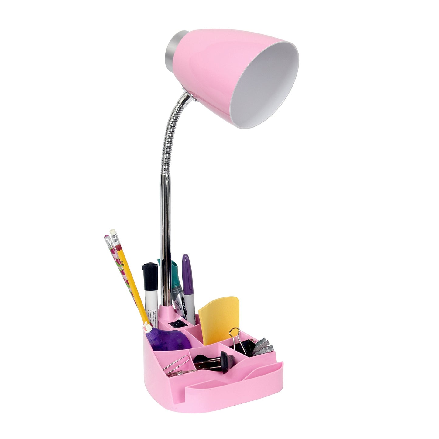 Simple Designs Gooseneck Organizer Ipad Stand Lamp, 6.5X6.5X18.5, Pink, Model Ld1002-Pnk, Abs Plastic, Pack Of 1