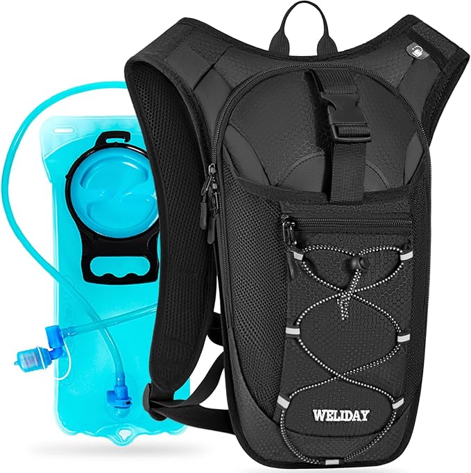 WELIDAY Hydration Backpack with Leak Proof Water Bladder, Lightweight Hydro Water Daypack for Rave, Cycling, Running, Hiki...
