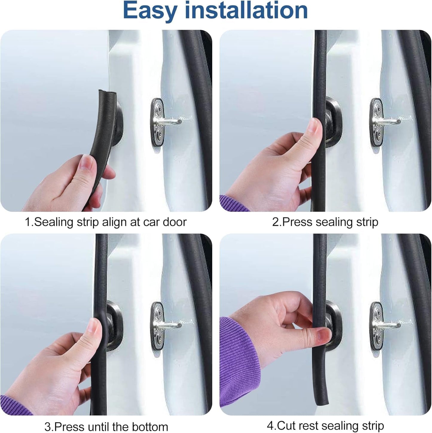Automotive Door Weather Stripping 30Ft Car Door Rubber Edge Trim Seal Strip Gasket with Side Bulb for Car Bus Camper Boat RV Truck Doors