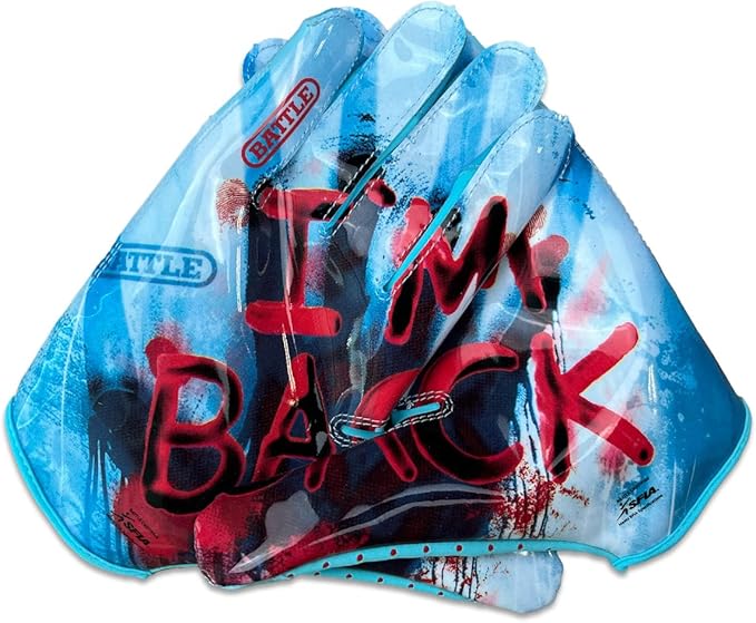 Battle Sports Doom Speed Football Gloves, Ultra Stick Grip, Precision Fit, Wide Receiver, Adult & Youth