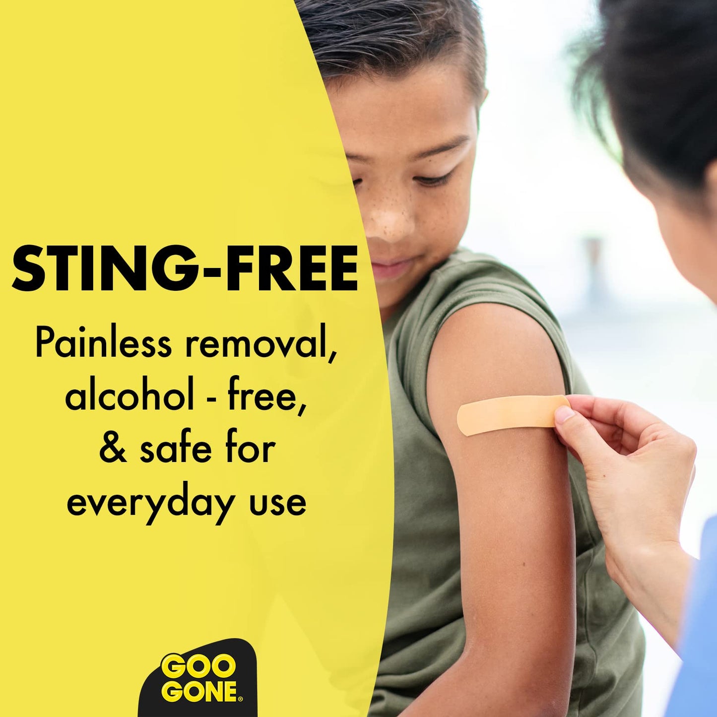 Goo Gone Skin Adhesive Remover - Safe and Pain Free Removal for Sticky Residue from Continuous Glucose Monitors, KT Tape, Medical Tape, Heart Rate Monitors, Insulin Pumps, 8 oz.