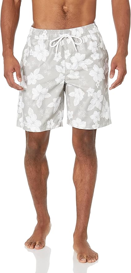 Amazon Essentials Mens 9" Swim Trunks with Mesh Lining, Pockets, Drawstring Closure