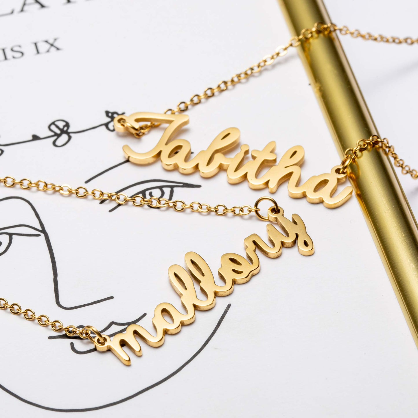 Yiyang Mothers Day Christmas Birthday Gifts for Women Mom Sister Personalized Name Necklace Stainless Steel Pendant Iris