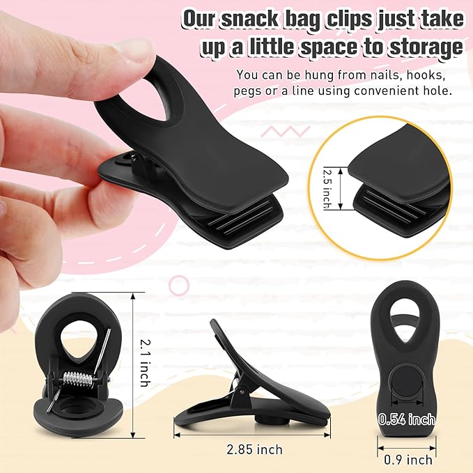 FINDMAG 12 Pack Magnetic Chip Clip, Bread Clips for Food Packages, Kitchen Clip with Magnet for Fridge, Plastic Assorted Colors Bag Clips for Chip Bags, Fridge, Kitchen Storage and Food Organization