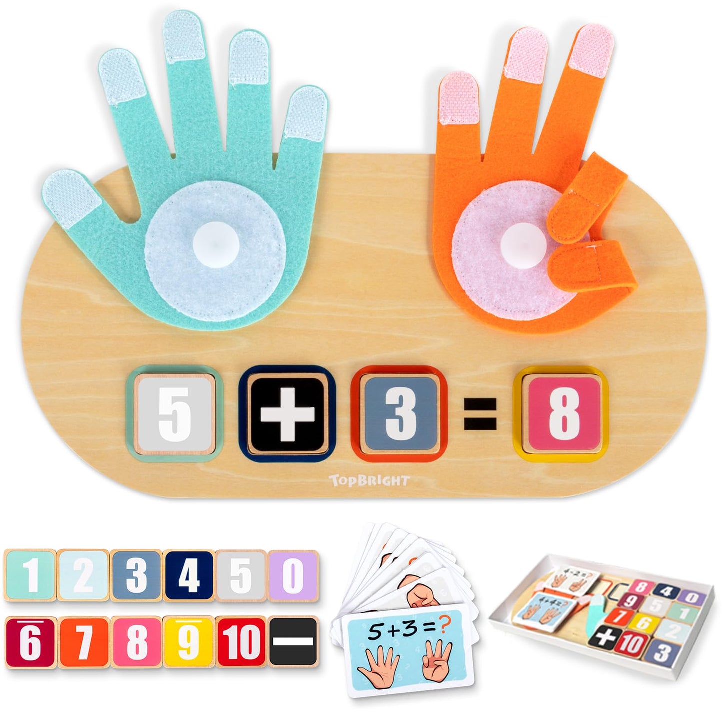 TOP BRIGHT Preschool Learning Toys for Toddlers 2-4, Montessori Toys for 3 4 5 Year Old Sorting Stacking Toys, Educational Math Manipulatives Number Counting Blocks for Kids