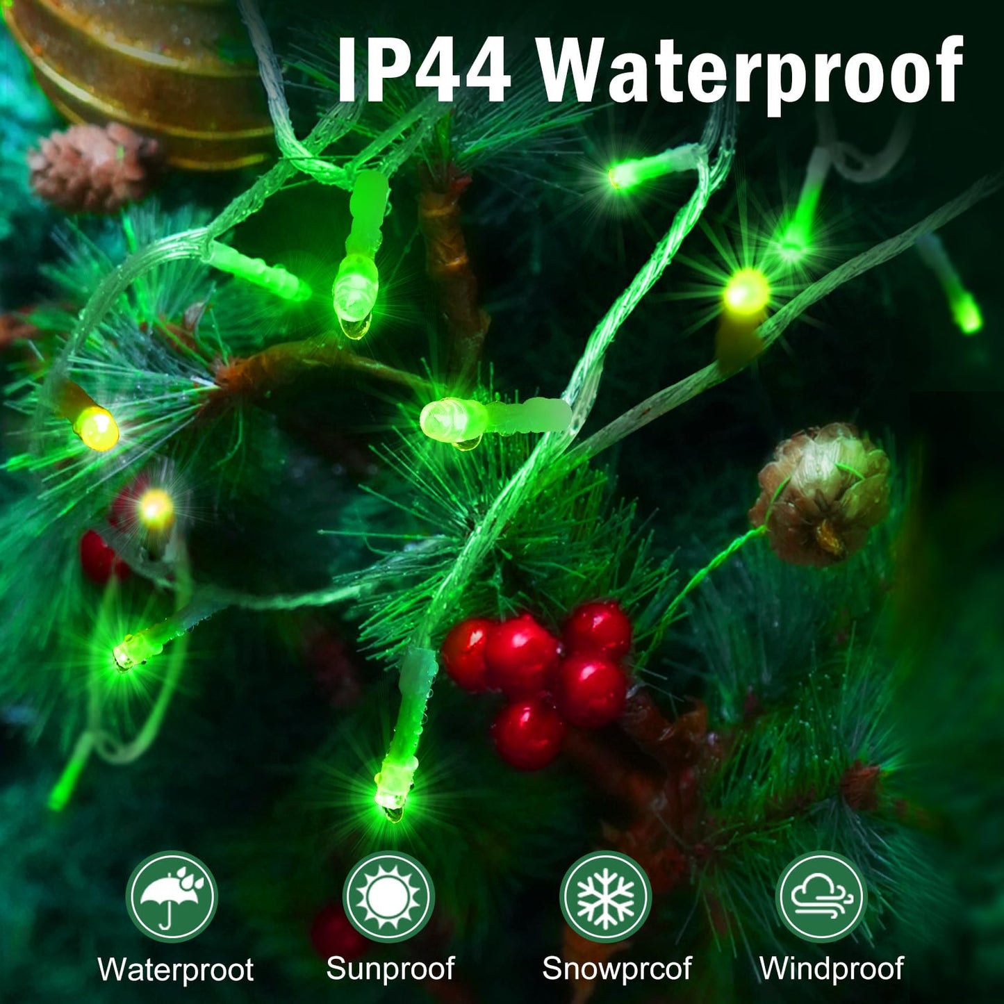 Sauirs 403Ft 1000 Led Christmas Lights Outdoor String Lights With 8 Modes Timer Waterproof Fairy Light Plug In For Outside Indoor Party Xmas Palm Tree Yard Wedding Decorations(Green)