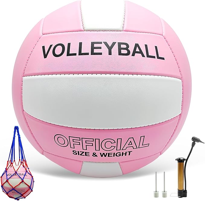 Stavanicen Volleyball Official Size 5 for Indoor Outdoor, Thicker PU Soft Volleyball Kit with Ball Pump for Adults Beach G...