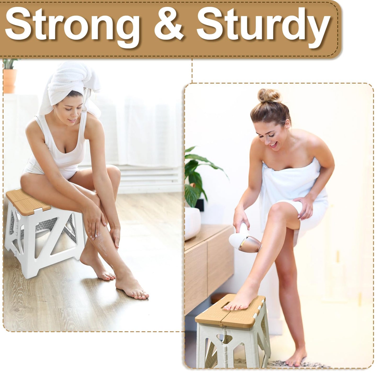 Shower Stool for Shaving Legs, 1 Pack Foot Rest Folding Stool Step to Shave Legs Shaving for Inside Shower Foldable Small Waterp