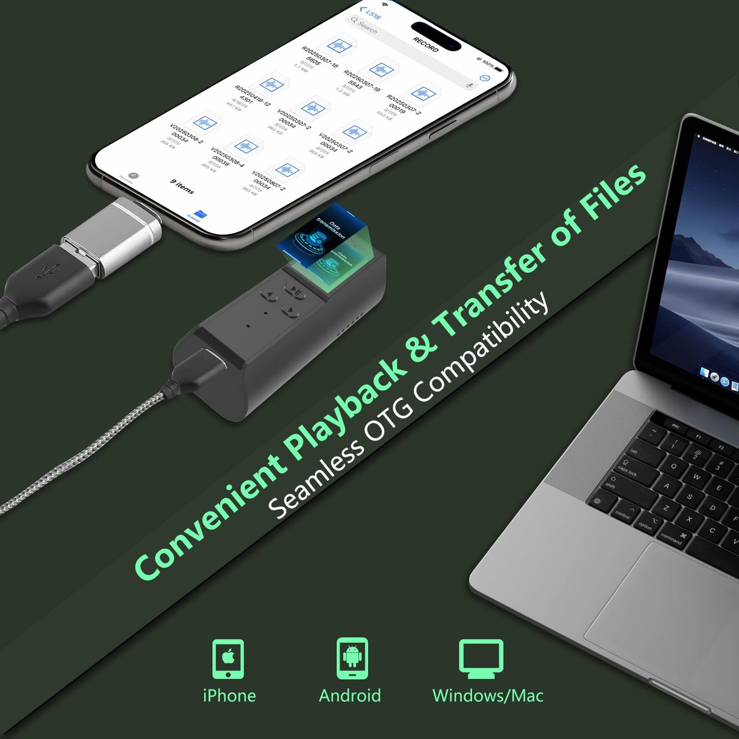 128Gb Digital Voice Recorder With Playback: Magnetic Audio Recorder With Ai Noise Cancellation, 230 Hours Continuous Recording D