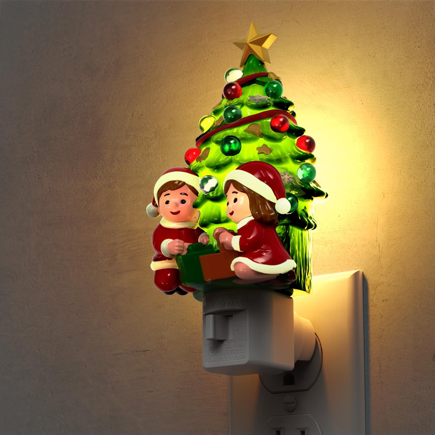 L Lohas Christmas Tree & Snowman Night Light  3000K Warm White Plug-In Resin Nightlight With 360?Rotatable Plug  Holiday Home & Kids Room Decor  1 Pack