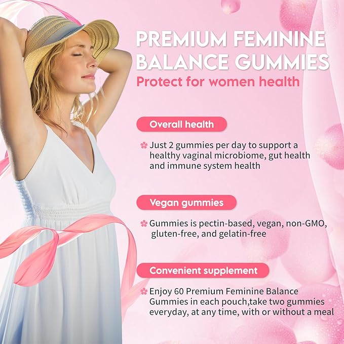 Airboy Feminine Balance Gummies,Women’s Health Gummies,Pineapple Gummies for Women PH, Immune Support,Vaginal Flora Balance-60 Gummies