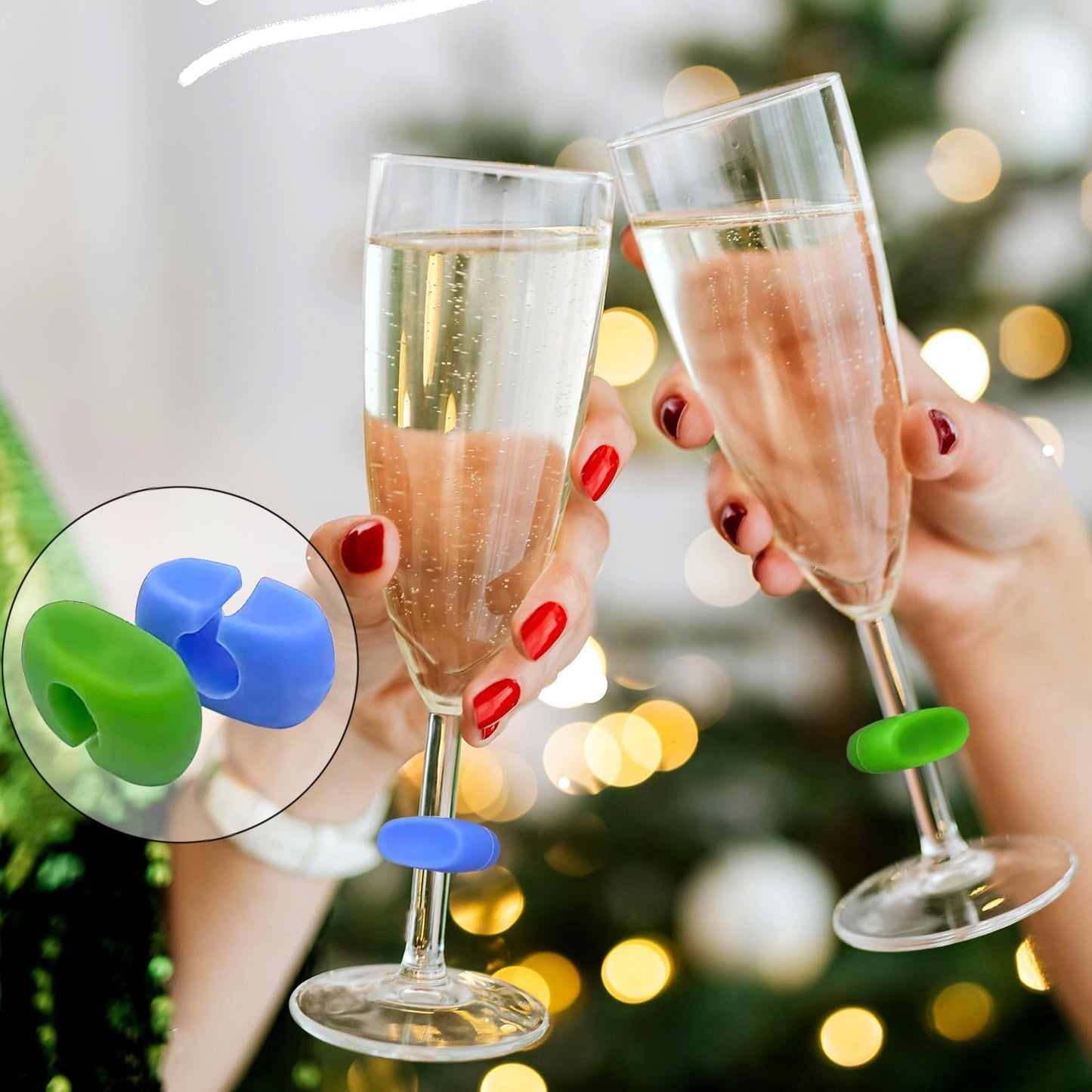24PCS Wine Glass Markers Charms, Reusable Silicone Drink Tags for Wine Glasses, Champagne, Cocktails & Beer Bottles, Colorful Cup Identifiers for Bar, Party, Wedding, Birthday & Home Entertaining(colorful)