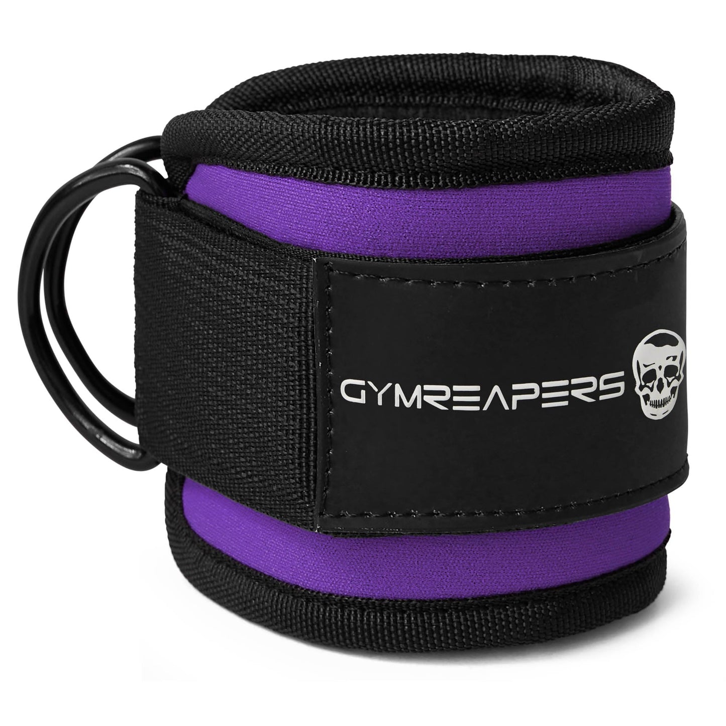 Gymreapers Ankle Strap (Single) For Cable Machine Kickbacks, Glute Workouts, Lower Body Exercises - Adjustable Leg Strap with Neoprene Padding (Purple, Single)