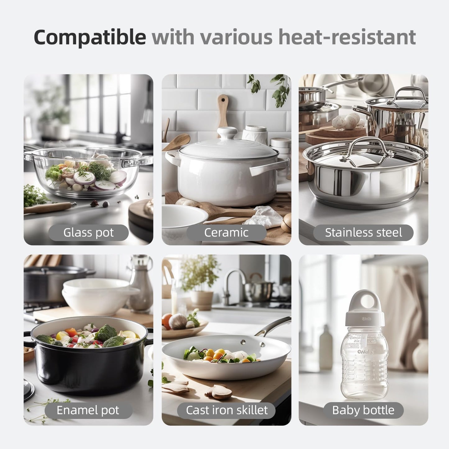ROPPLIFE Food Warmer Plate, 8.3"x8.3" Electric Warming Tray | 6-Temp Control & Memory Function | for Slow Eaters, Seniors, RV Camping, Sourdough Proofing & Office Use