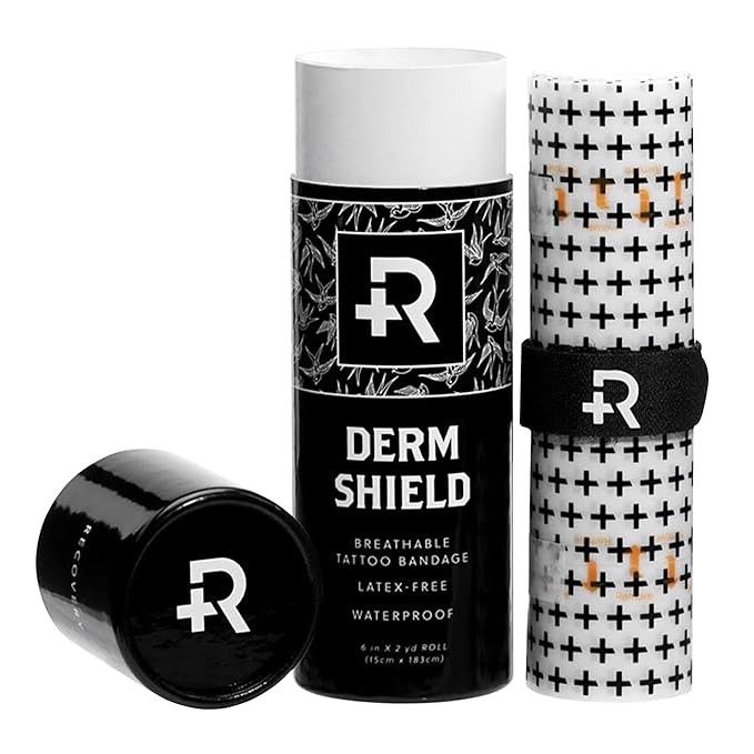 Recovery Aftercare Derm Shield Tattoo Cover Up Patch - Latex-Free & Waterproof Tattoo Aftercare Bandage - Transparent Matt...