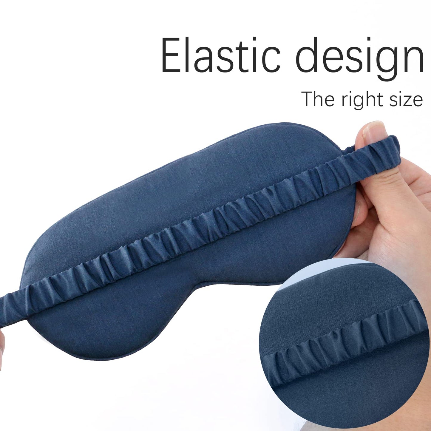 HBHLFZ Sleep Mask 2 Pack - Bamboo Viscose Fiber Sleeping Eye Mask - with Elastic Band/Headband - Comfort Sleeping Shade - for Nighttime Sleeping, Traveling & Napping（Navy Blue）