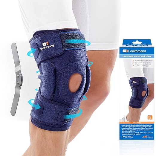 Comforband Adjustable Hinged Knee Brace – Dual Side Hinges for ACL, PCL, MCL Injury Support, Meniscus Tear, Arthritis Pain...