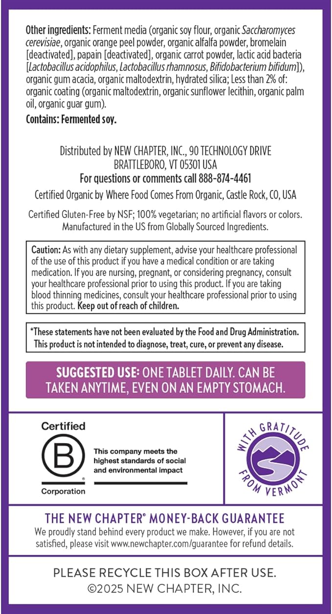 New Chapter Women's Multivitamin 40 Plus for Energy, Healthy Aging + Immune Support with 20+ Nutrients -- Every Woman's One Daily 40+, Gentle on the Stomach, 96 Count