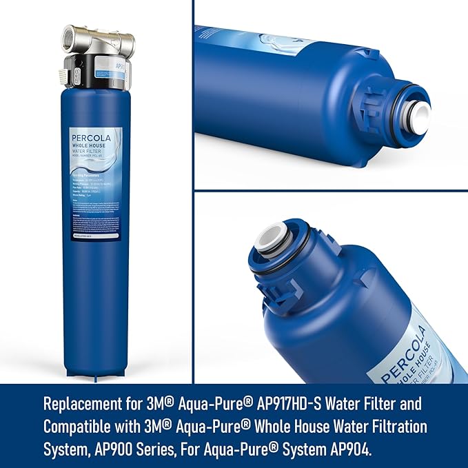 AP917HD-S Water Filter, Compatible with Aqua-Pure® AP917HD-S Whole House Sediment/CTO Filter Cartridge for 3M® Aqua-Pure® AP904 System, W/Scale Inhibitor (1 Pack)