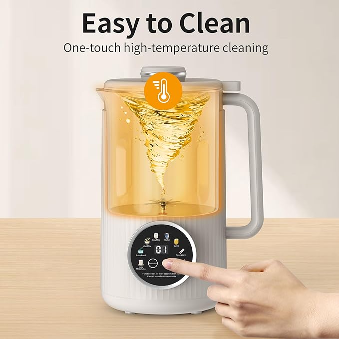 VBGK 8 in 1 Automatic Nut Milk Maker Blender with 20 Blades, 40oz Homemade Coconut, Soy, Oat, Almond, Plant Based Milks and Non-Dairy Beverages with18H Delay Start/Keep Warm/Boil Water/Self-Cleaning