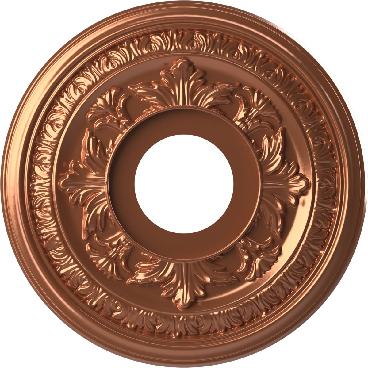 Ekena Millwork Cmp13Babco Baltimore Thermoformed Pvc Ceiling Medallion (Fits Canopies Up To 5 1/4), 13Od X 3 1/2Id X 3/4P, Brigh