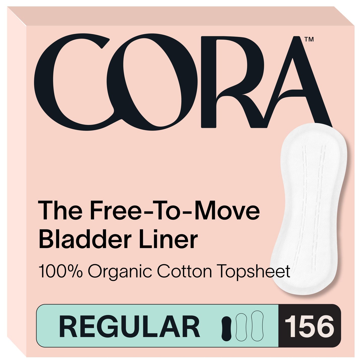 Cora 100% Organic Cotton Topsheet Bladder Liners (156 Regular Bladder Liners)
