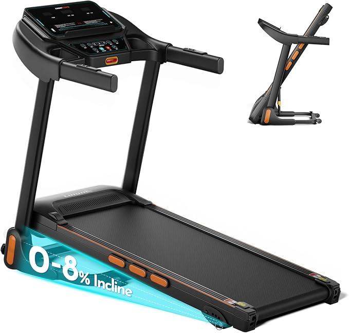 Treadmill for Home, 3.0HP Folding Treadmill with Incline, 300 lbs Capacity, Bluetooth & Heart Rate Sensor, Space-Saving De...