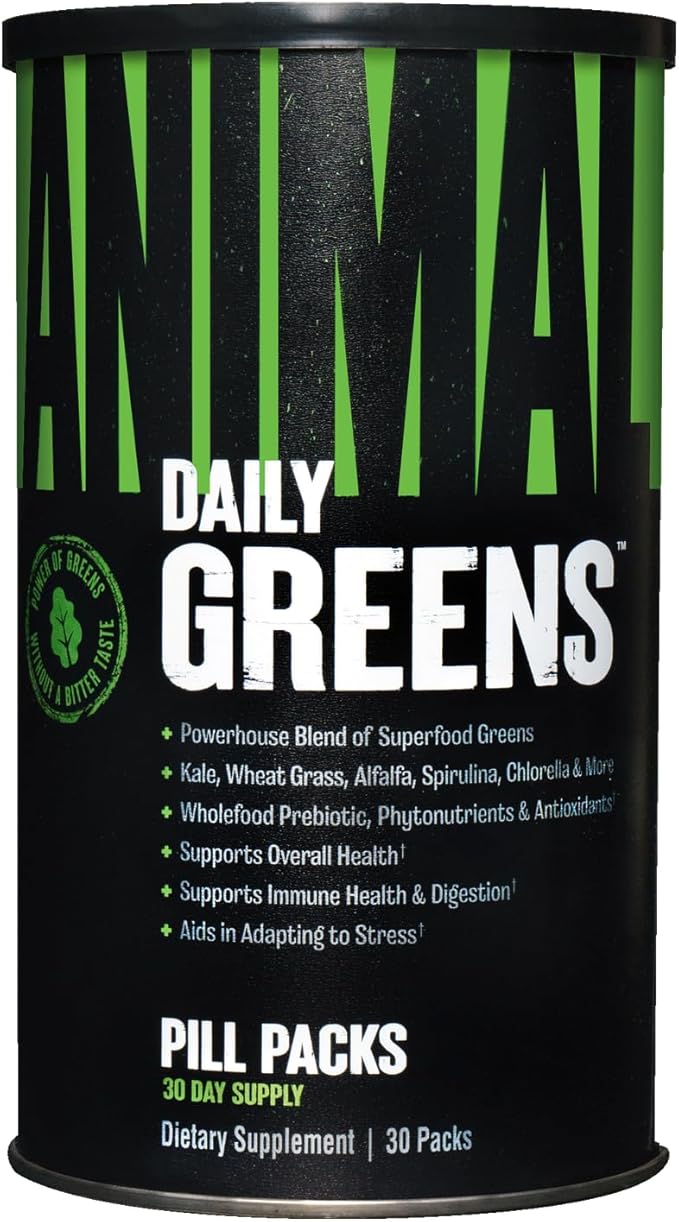 Animal Pak - Convenient All-in-One Vitamin & Supplement Pack - Zinc, Vitamins C, B, D, Amino Acids & Greens Pak - Chlorophyll, Spectra, Superfood Whole Food Prebiotic and Probiotic Super Digestion